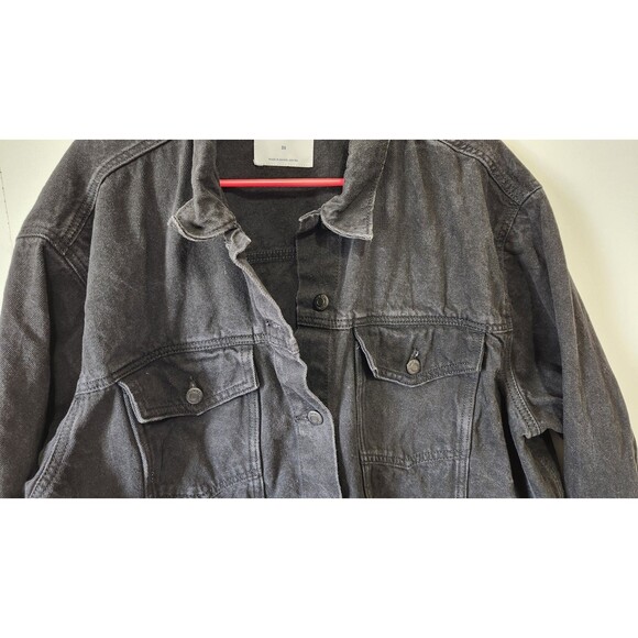 Old Navy Black Denim Jean Jacket Women’s 3X Button Up 100% Cotton Classic Fit - Picture 3 of 10